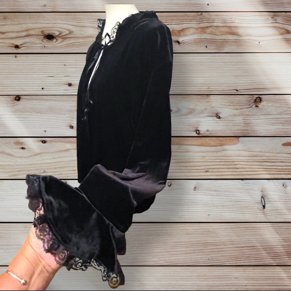 Flaming Angels Canada Velvet & Lace Gothic Victorian Vampire Hood Cloak 24 XXL - Picture 11 of 16